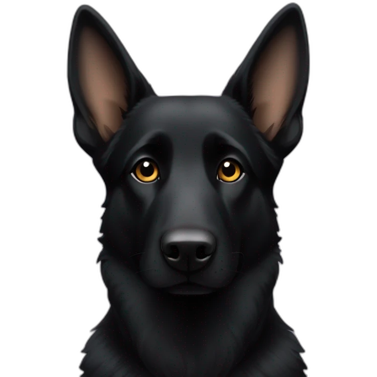 completely black german shepherd emoji