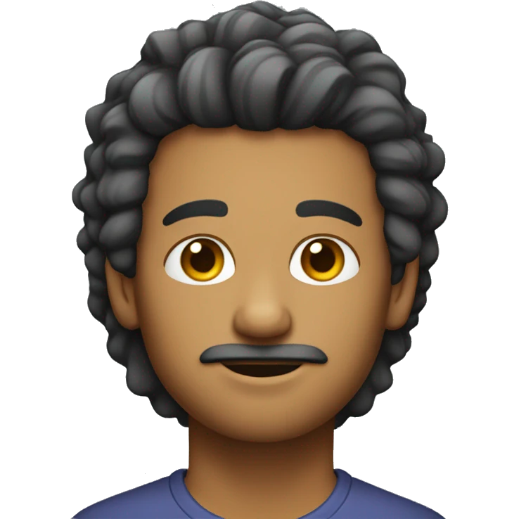homem de cabelo curto cacheado emoji