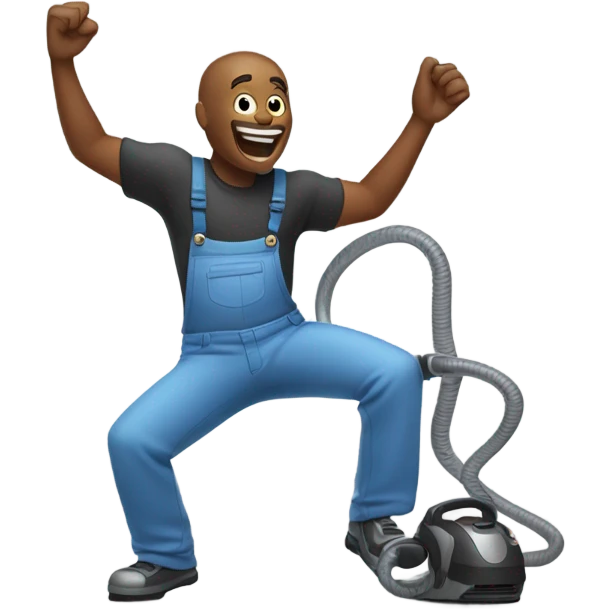 Guy dancing with vacuum  emoji
