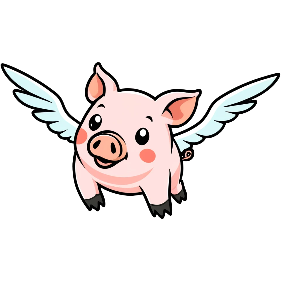 Pig flying emoji