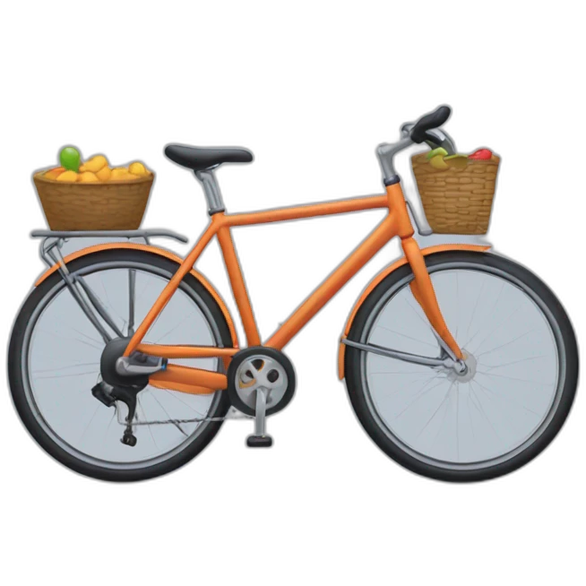 Une voiture avec des roues de vélo emoji