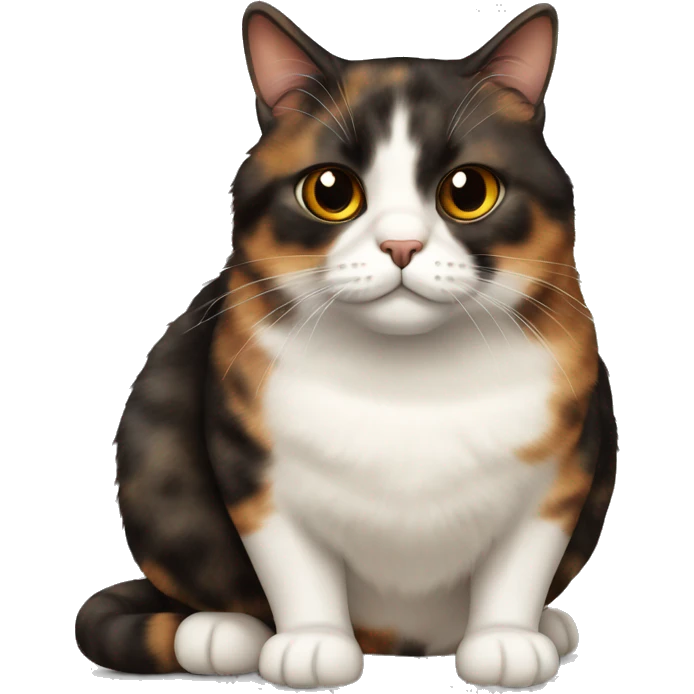 Fat Tortoiseshell cat black and brown fur emoji