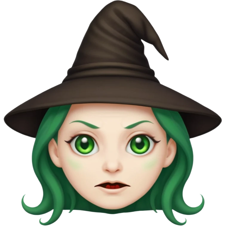 Creat an emoji of an evil monster Witch with Green eyes emoji