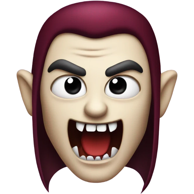 Vampire  burgundy, with two sharp fangs emoji