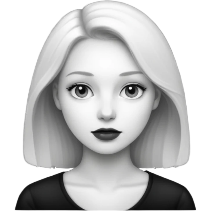 balck and white photo woman emoji