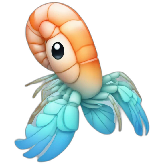 shrimp that is colored light blue emoji