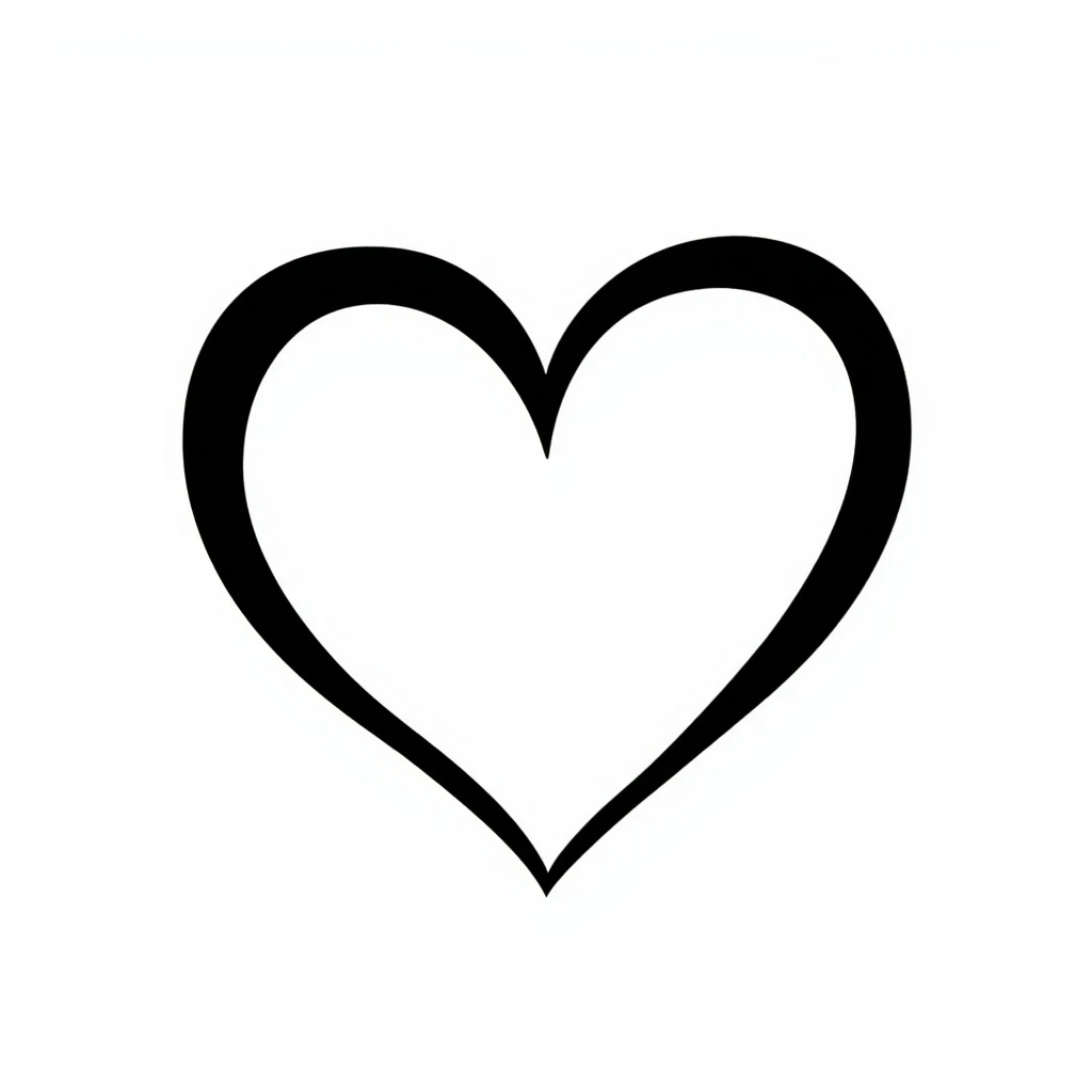 Chanel heart, minimalist, black and white, with interlocking C's emoji