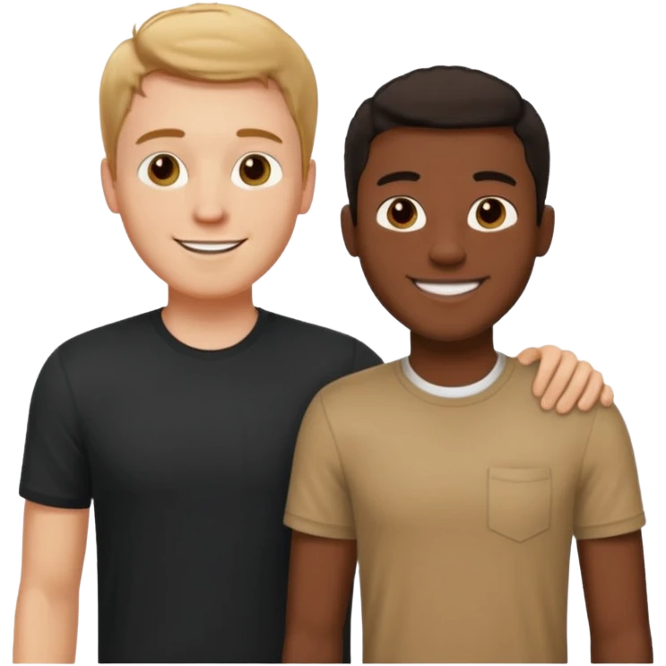 Tall white guy with short black guy emoji