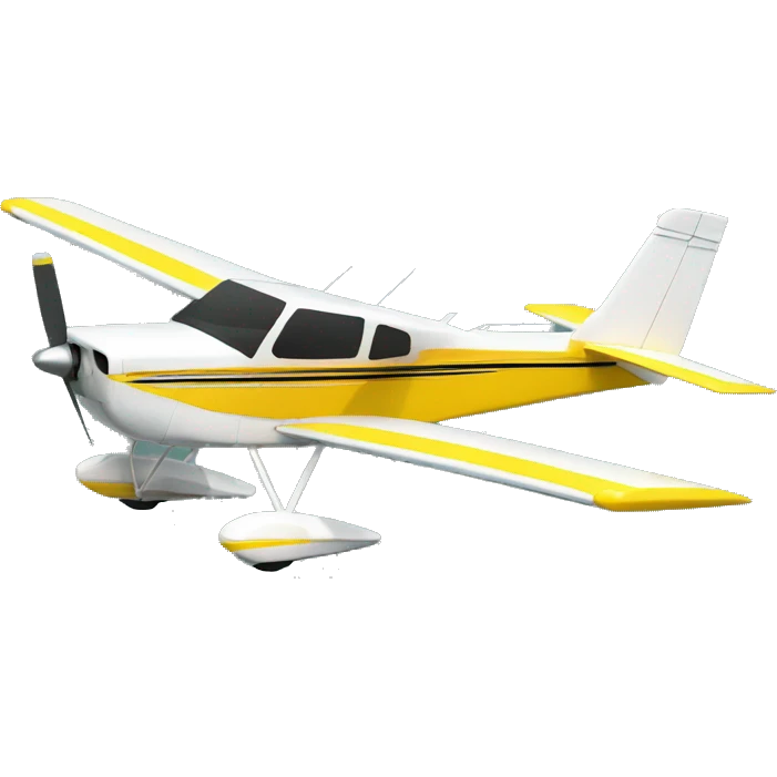 Real airplane cessna modelo 182 yellow emoji