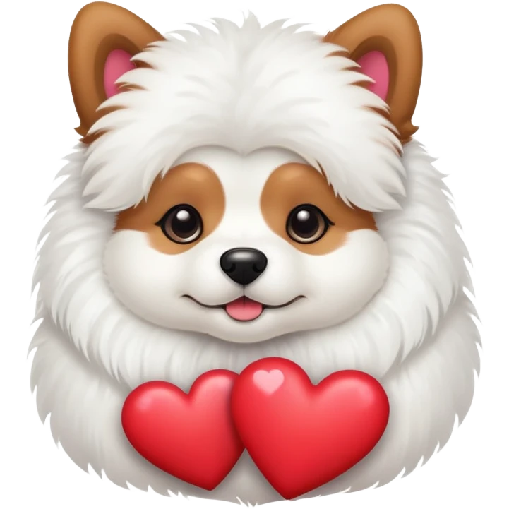 chien avec des cœurs  emoji