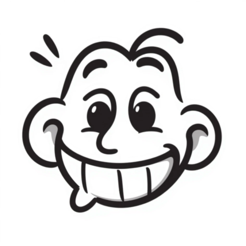 Hand-drawn troll face meme with classic grin, used in YouTube videos emoji