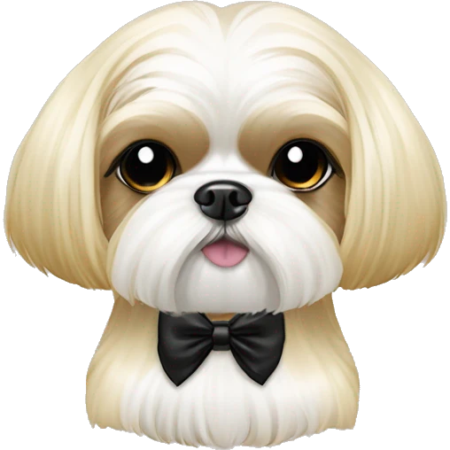 golden cream shih tzu white girl cute medium hair goth bow emoji