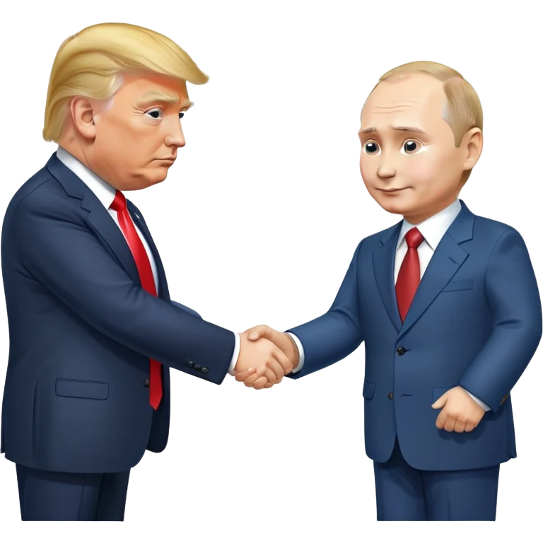 Putin shaking hands with Trump emoji