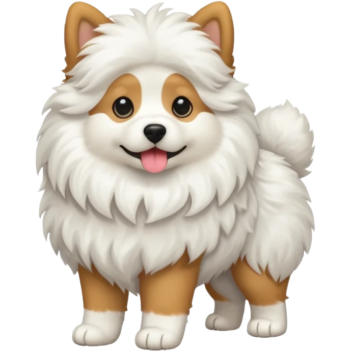 A fluffy dog. Full body. emoji
