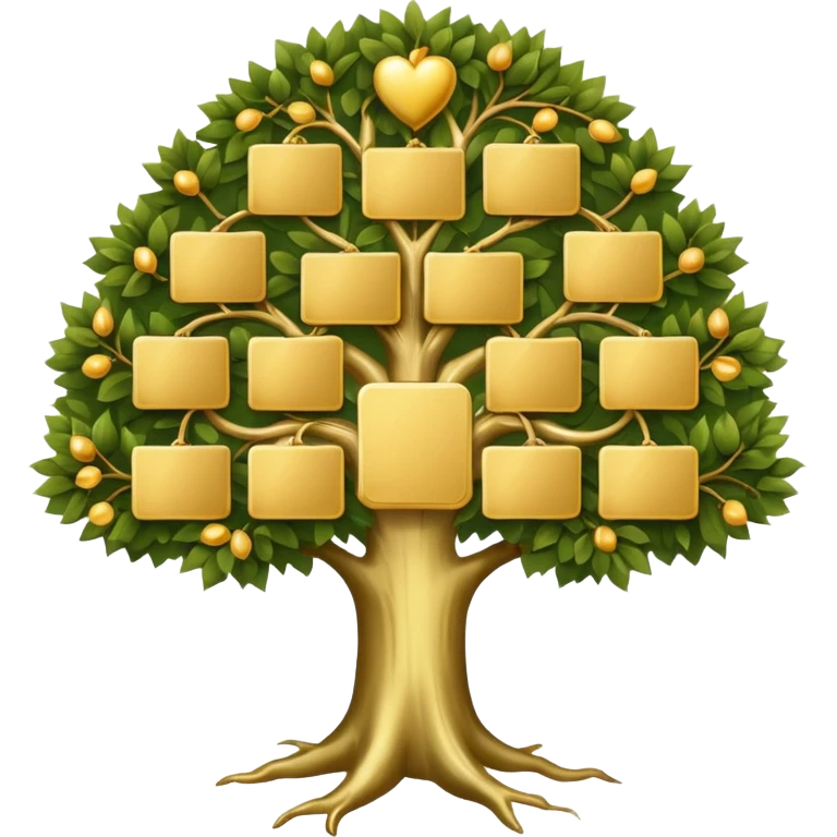 family diagram tree with gold cards emoji