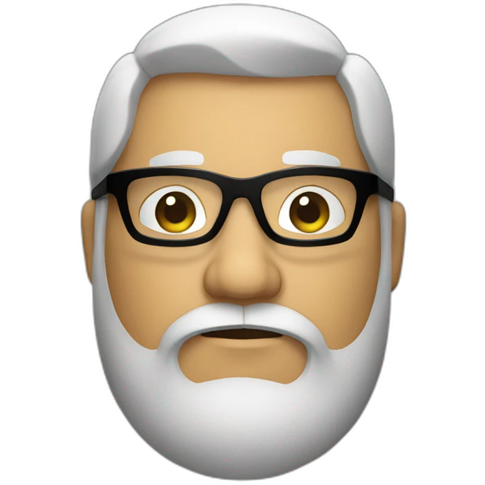 Blad fat man with black glasses and beard emoji