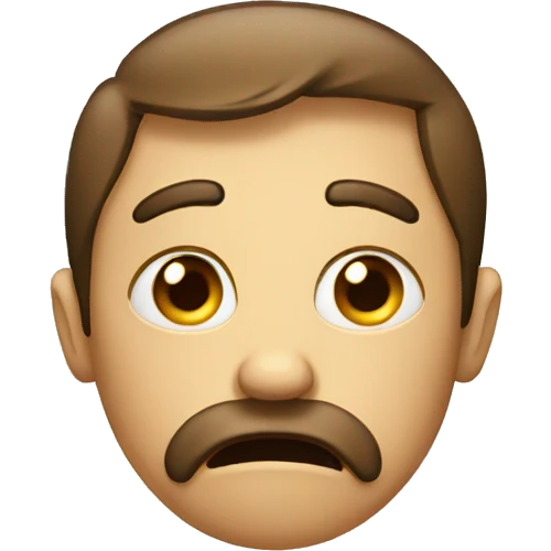 Confused with sad face emoji
