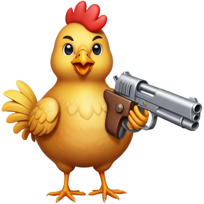 Chicken with gun chicken gun game emoji