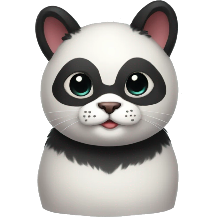 cute masked panda-cat-hybrid emoji