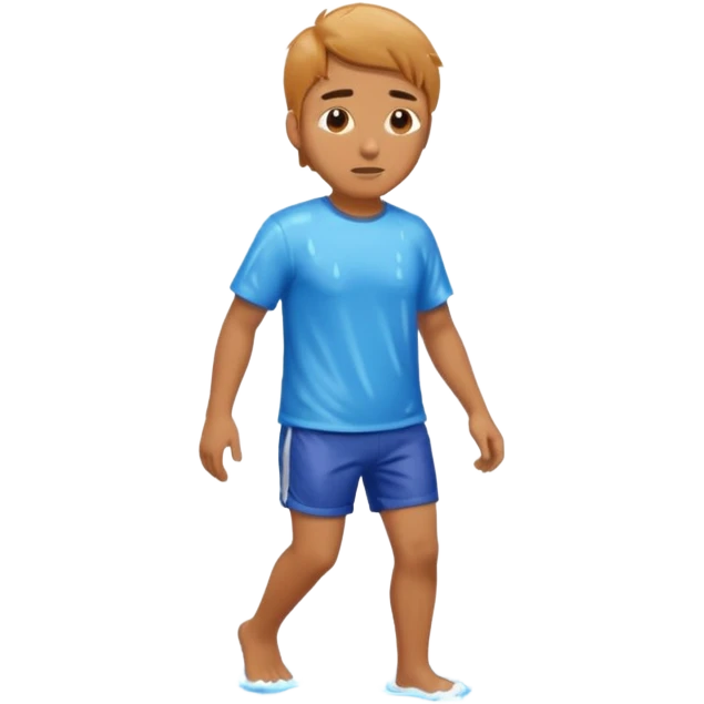 A man getting wet in the rain emoji