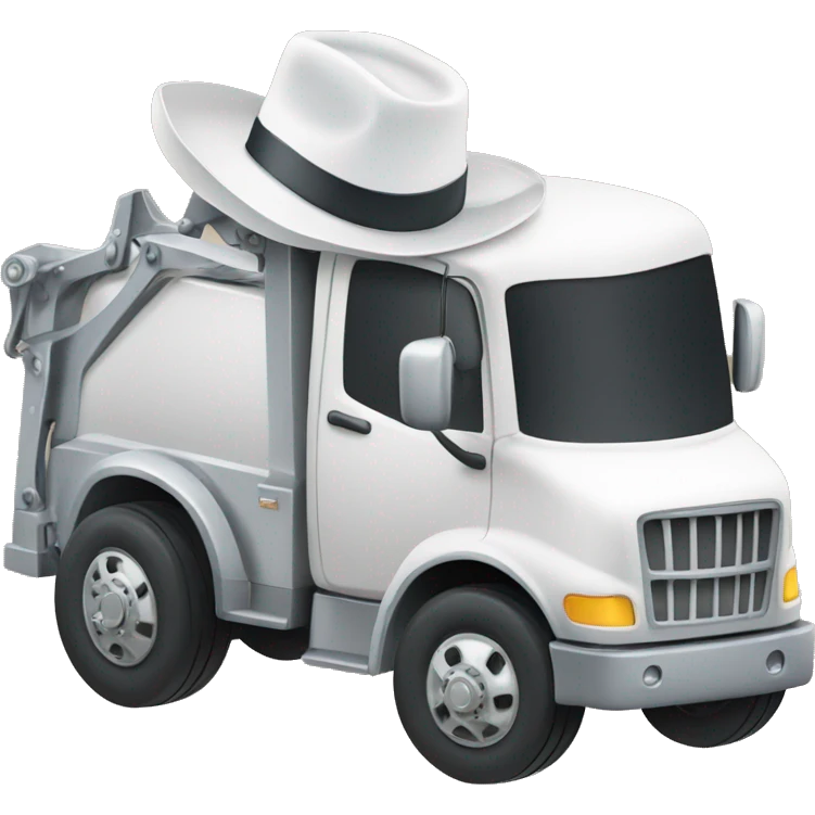 tow truck with white cowboy hat emoji