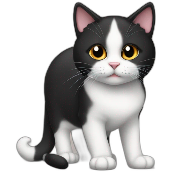 Cute Tux cat and The tip of the tail is white emoji