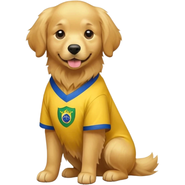 Golden retriever usando camisa do brasil full body  emoji