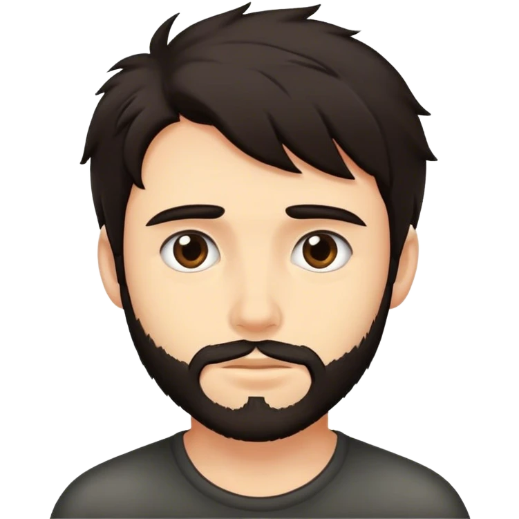 young scruffy man dark hair emoji