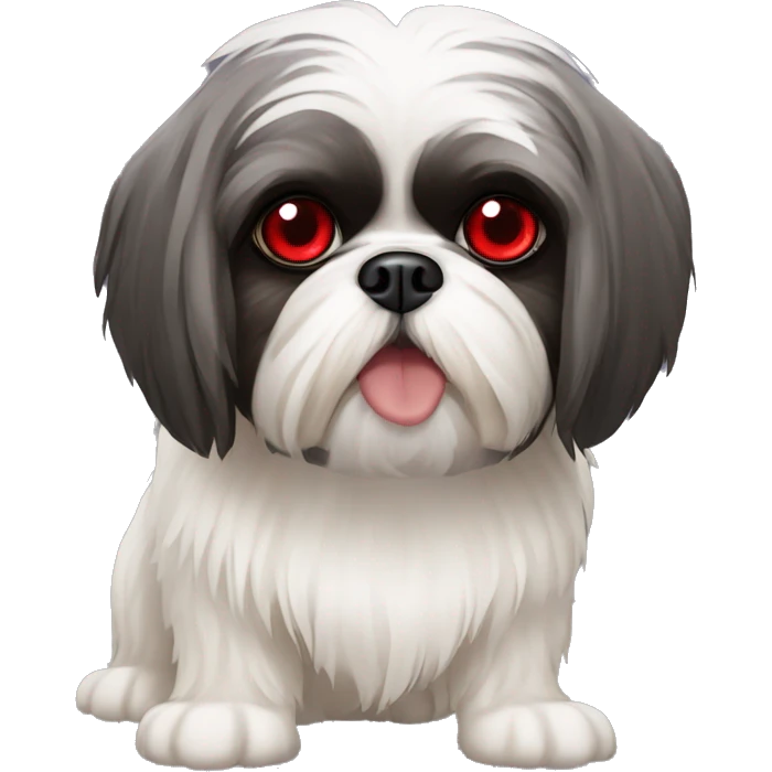 Evil shih tzu with red eyes  emoji