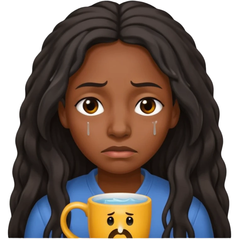 prisoner sad Long haired black Woman on a mug shot emoji