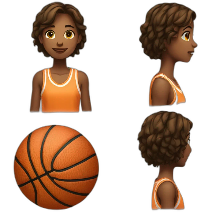 Jeune Fille qui joue au basket-ball emoji