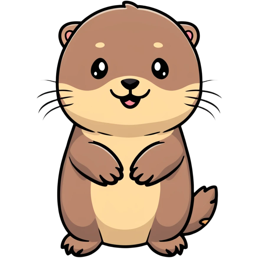 really cute smiling joyful otter face in three-quarter profile view with simple thorny stem wrapped horizontally around its forehead like Jesus Christ's Crown of thorns, no crown shape on top, just thin spiky branches circling the forehead emoji