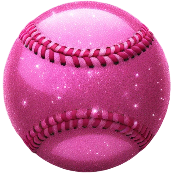 Pink glitter softball realistic  emoji