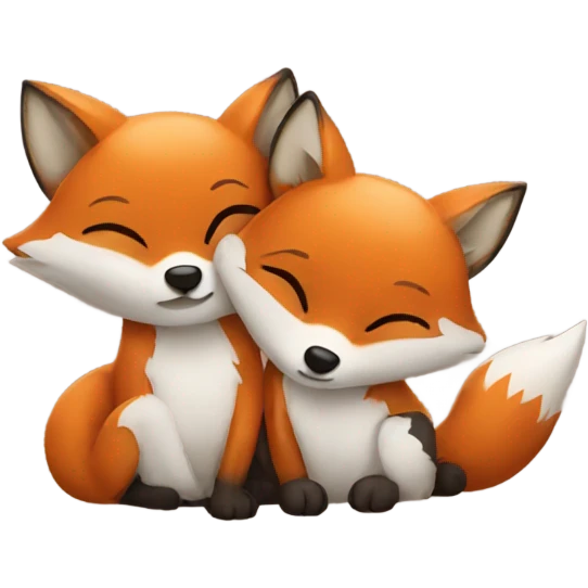 Two foxes hugging  emoji