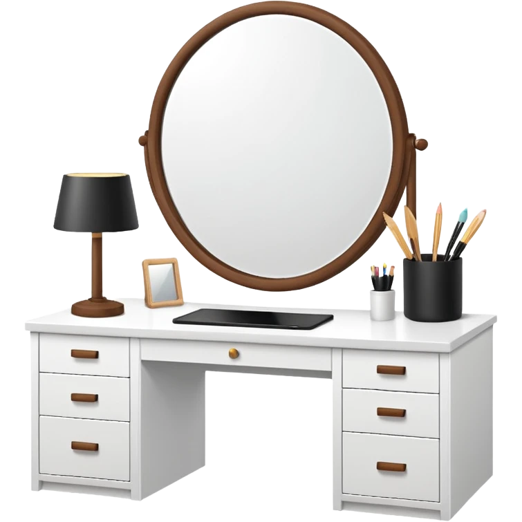 White desk with vanity mirror (no person) emoji