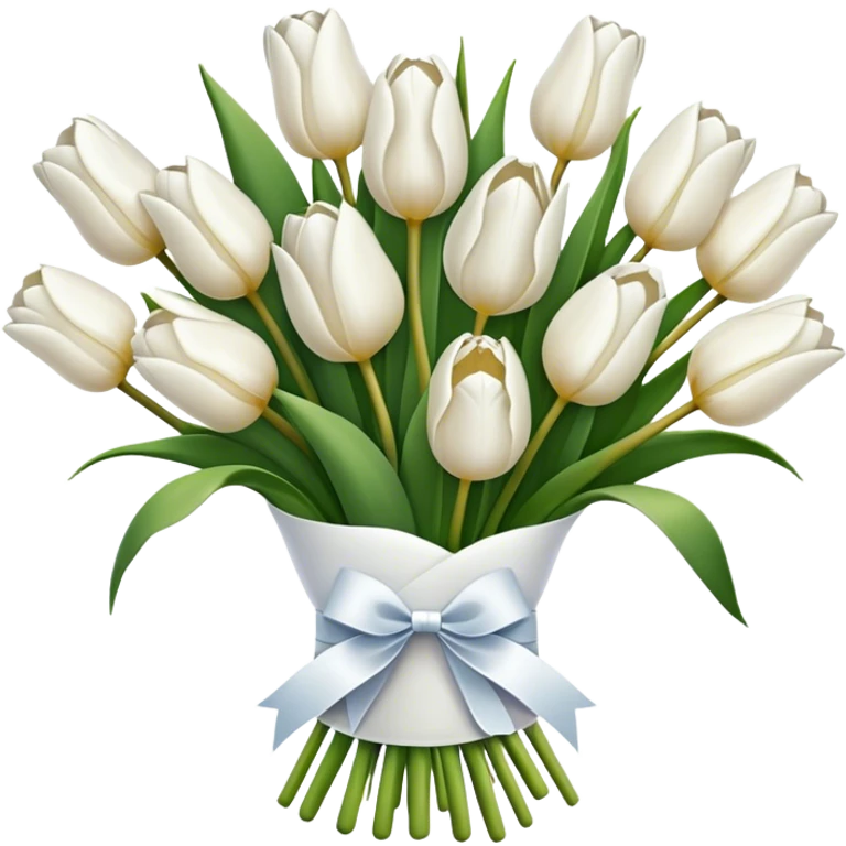 white tulip bouquet  emoji