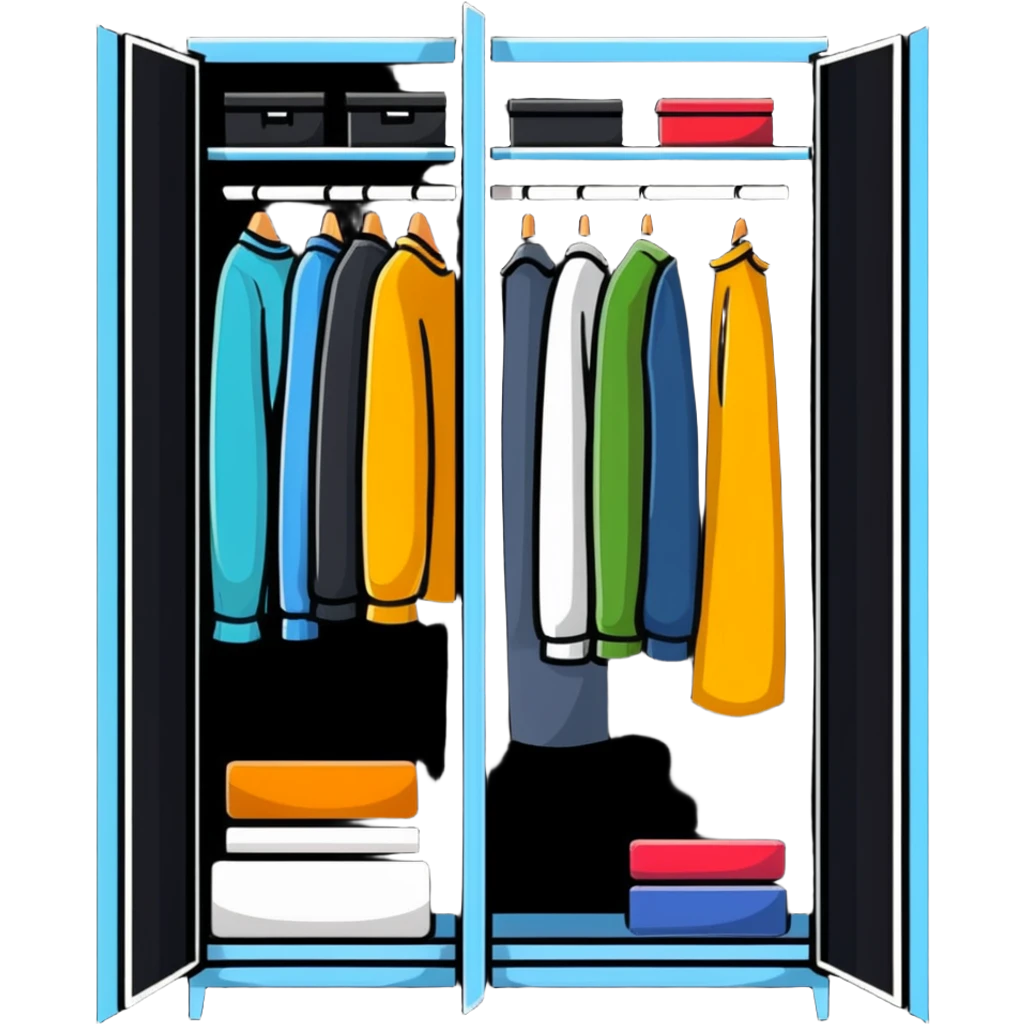 wardrobe closet with clothes emoji
