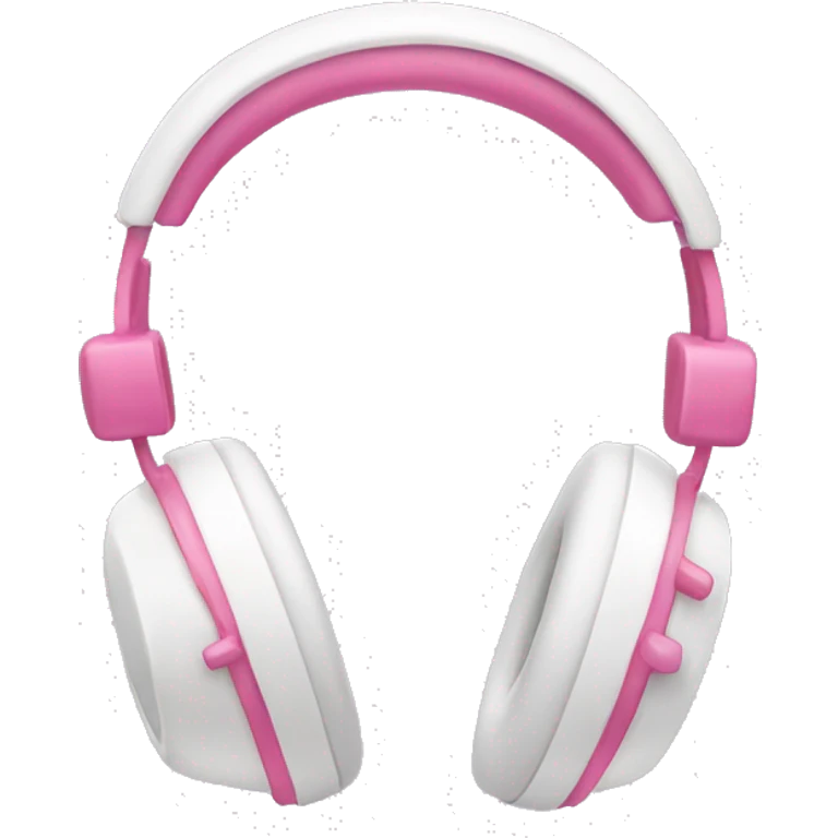 White headphones with pink bows emoji