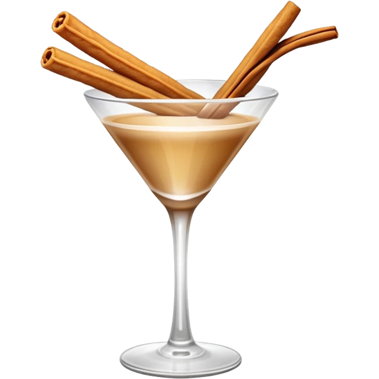 Cinnamon churro martini with a churro sticking out of the glass emoji
