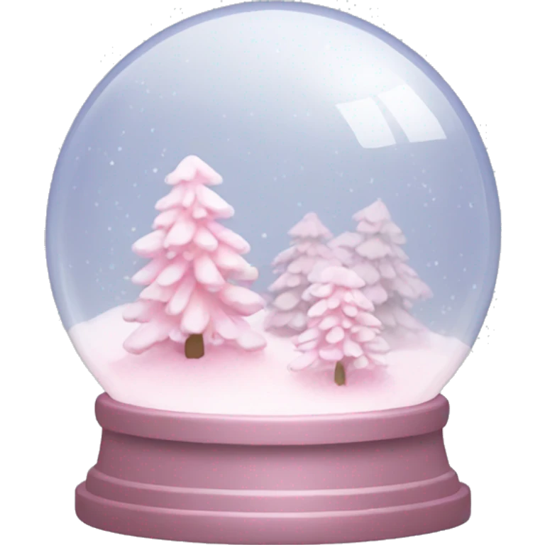 Pastel pink snow globe emoji