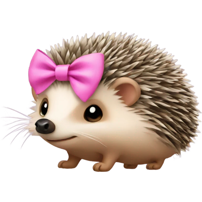 hedgehog with a pink bow emoji