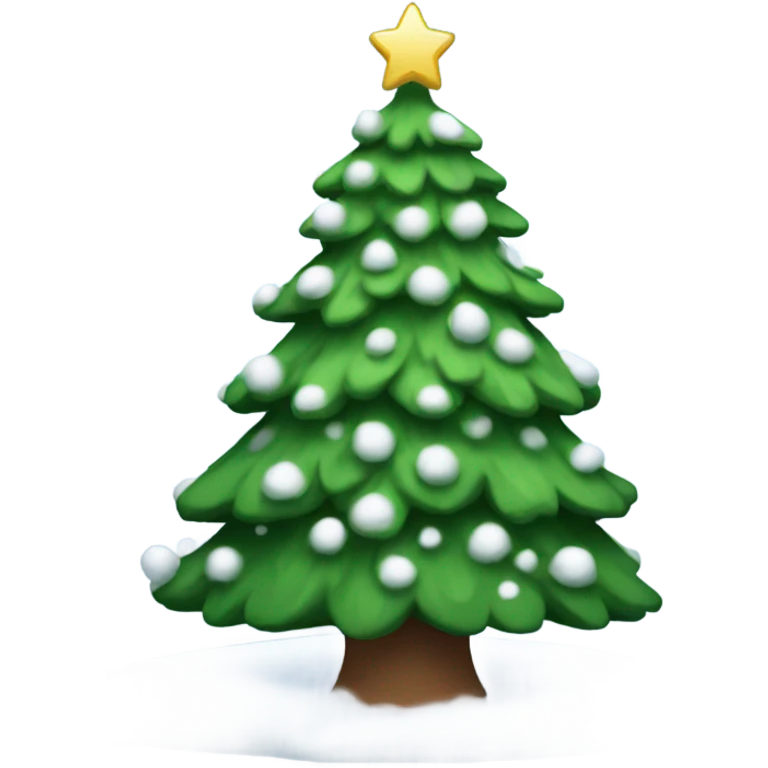christmas tree with snow emoji