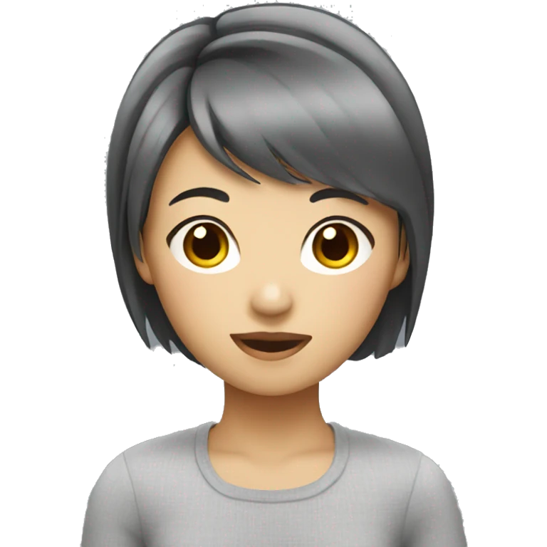 Asian girl with short hair  emoji
