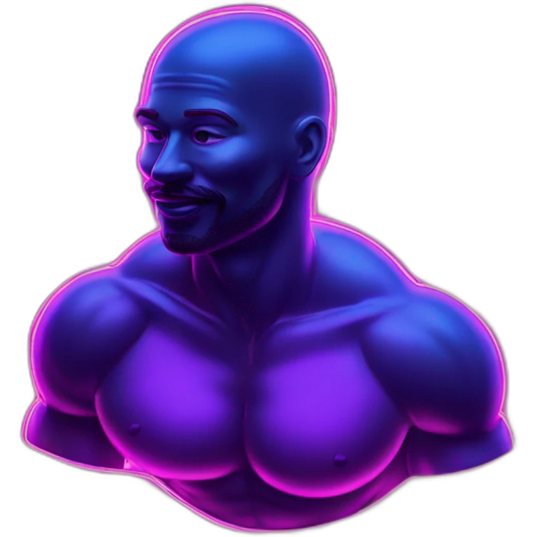 Juicy booty neon sign style man emoji
