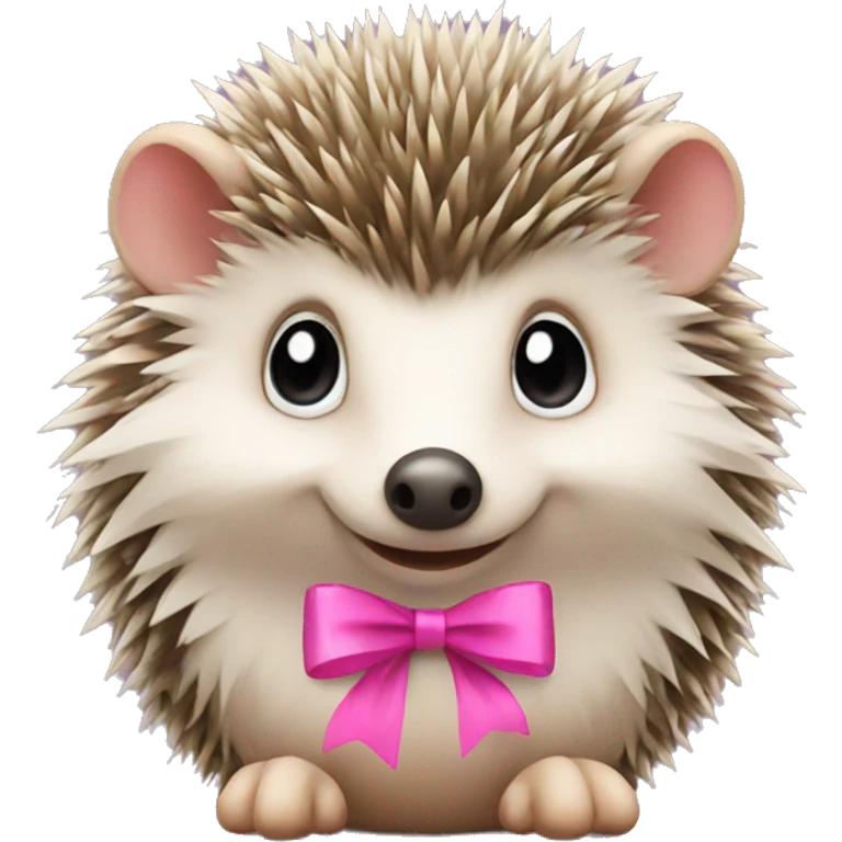 hedgehog with a pink bow emoji