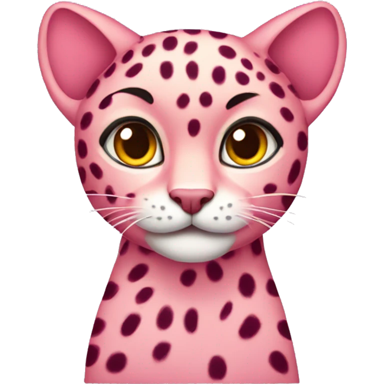 a pink cheetah cat emoji