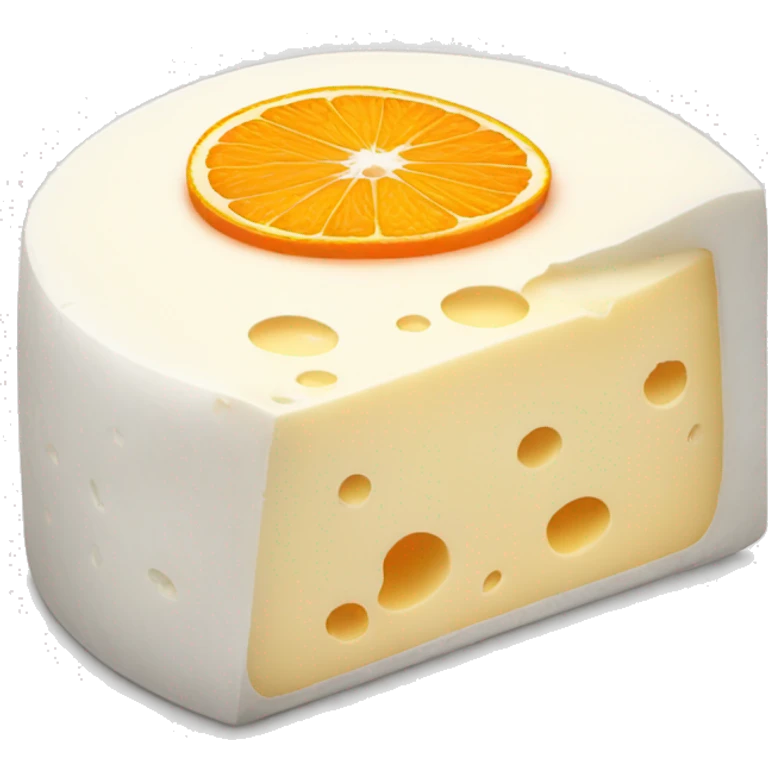 white cheese with orange rim emoji