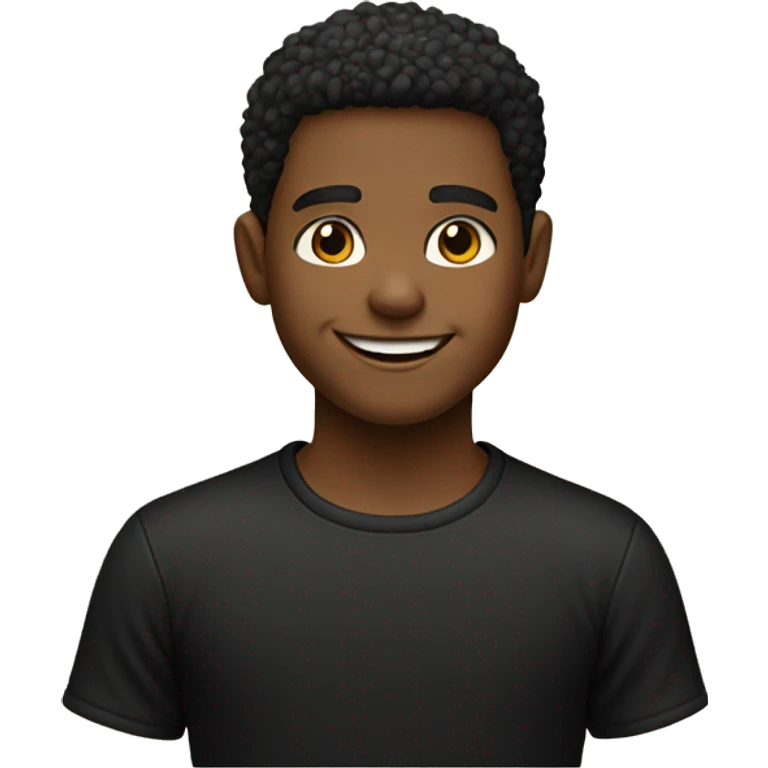 smiling boy in black shirt sem pessoas atrás emoji