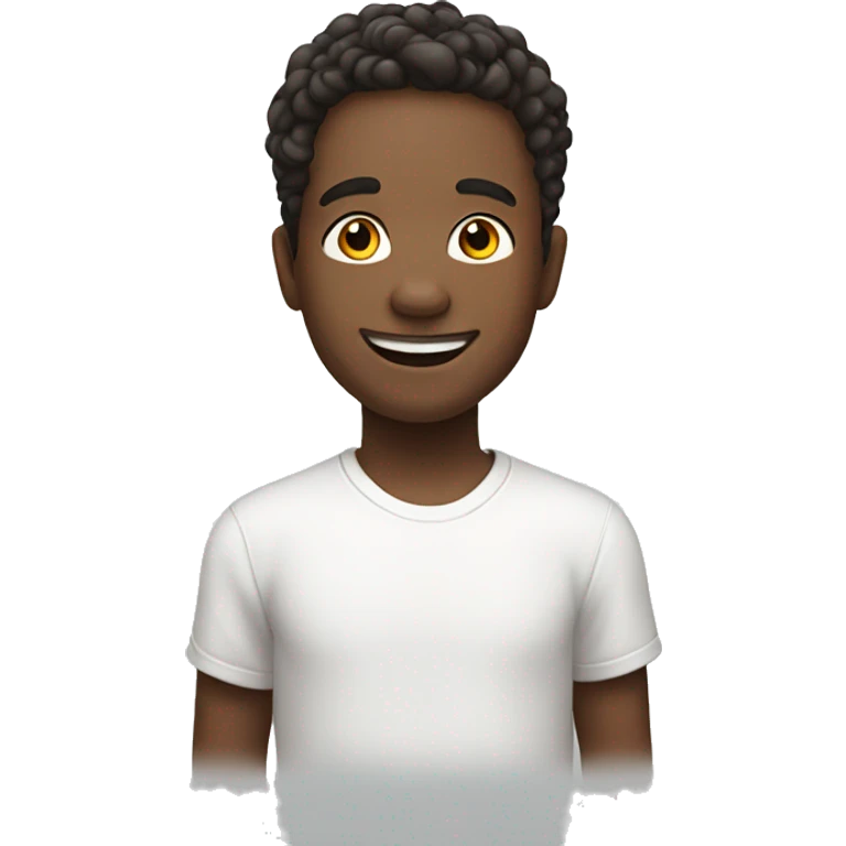 smiling boy in white shirt emoji