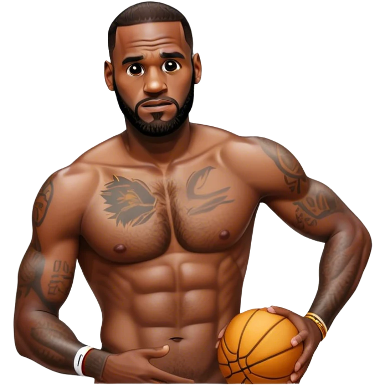 Shirtless LeBron emoji